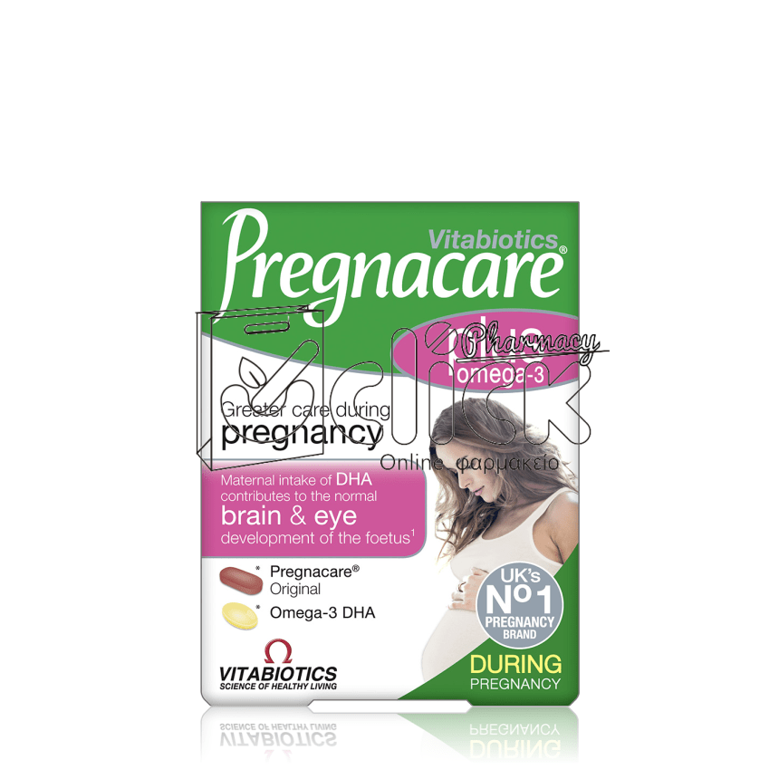 PREGNACARE Vitabiotics Plus με Ωμέγα-3 Λιπαρά Οξέα 2x28 δισκία