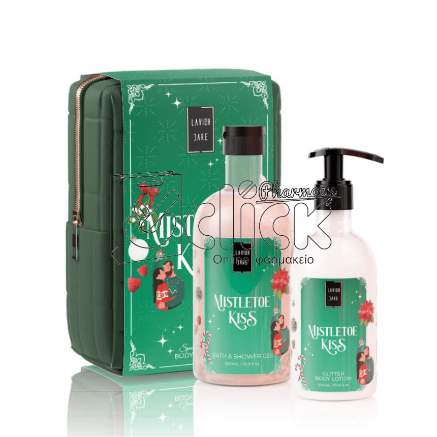 LAVISH CARE Bag Set Mistletoe Kiss Shower Gel 500ml & Glitter Body Lotion 300ml