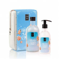 LAVISH CARE Bag Set Frosted Ginger Cookies Shower Gel 500ml & Glitter Body Lotion 300ml
