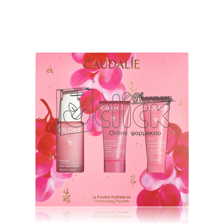 CAUDALIE Xmas Promo VinoHydra Moisturizing Routine Hyaluronic Ορός Προσώπου 30ml Δώρο Moisturizing Καθαριστικό Τζέλ 30ml & Δώρο Moisturizing Μάσκα Προσώπου 15ml