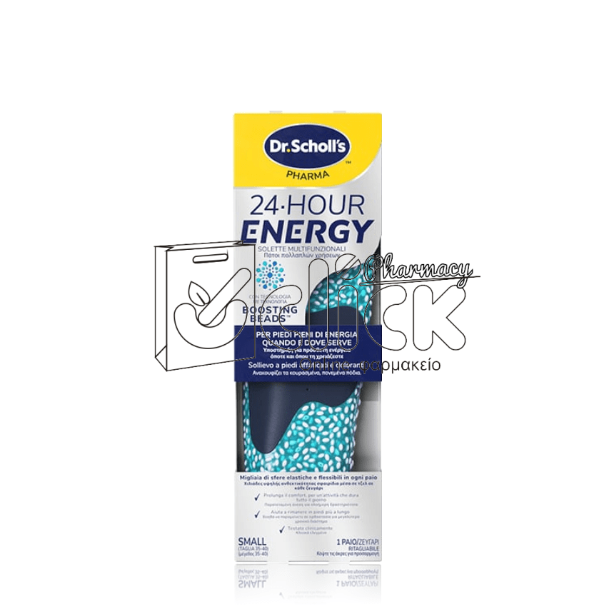 SCHOLL 24-Hour Energy Πάτοι Πολλαπλών Χρήσεων Small (Μέγεθος 35-40) 1 ζευγάρι SCHOLL 24-Hour Energy Πάτοι Πολλαπλών Χρήσεων Small (Μέγεθος 35-40) 1 ζευγάρι
