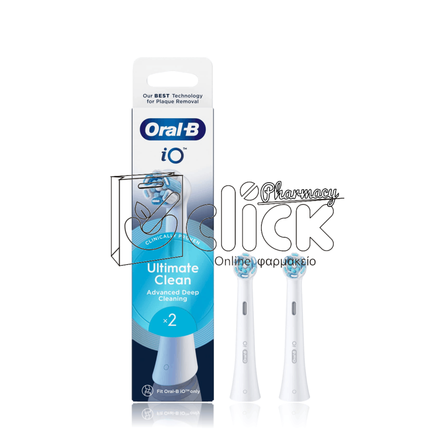 ORAL-B iO Ultimate Clean White Ανταλλακτικές Κεφαλές Ηλεκτρικής Οδοντόβουρτσας x2τμχ