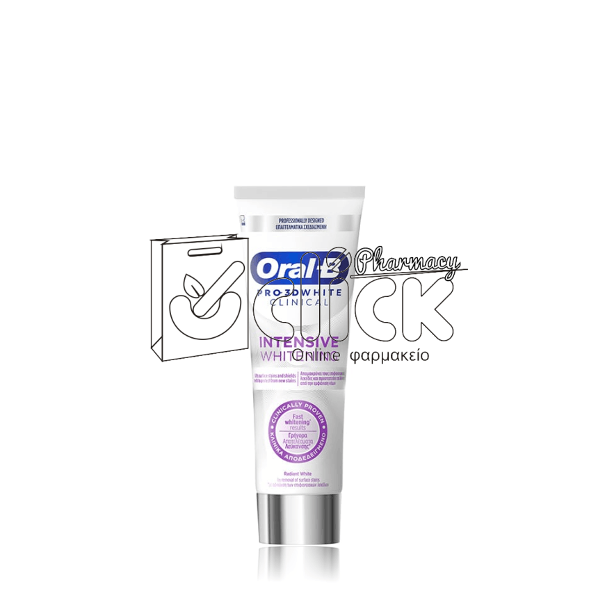 ORAL-B Pro 3D White Clinical Intensive Whitening Oδοντόκρεμα 75ml ORAL-B Pro 3D White Clinical Intensive Whitening Oδοντόκρεμα 75ml