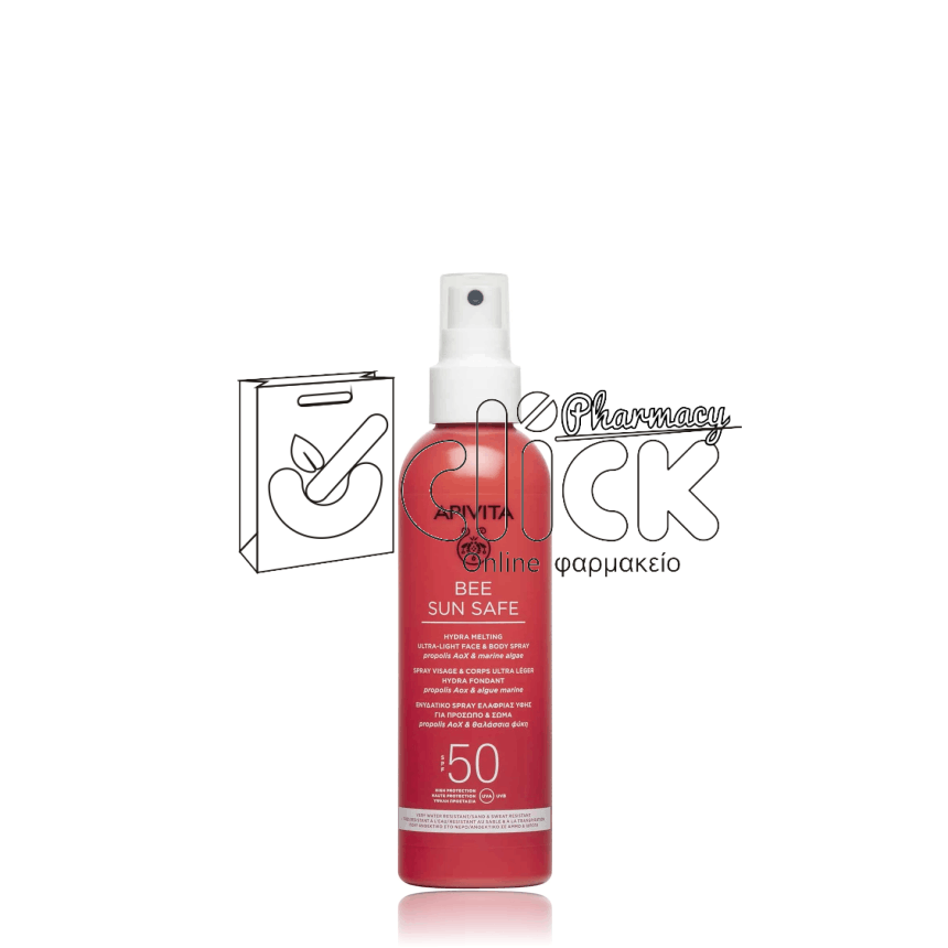 APIVITA Bee Sun Safe Hydra Melting Ultra Light Face & Body Spray SPF50 Ενυδατικό Αντιηλιακό Προσώπου & Σώματος 200ml