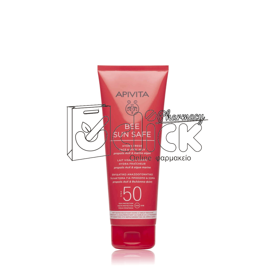 APIVITA Bee Sun Safe Hydra Fresh Face & Body Milk Travel Size Ενυδατικό Αναζωογονητικό Γαλάκτωμα για Πρόσωπο & Σώμα Spf 50 200ml