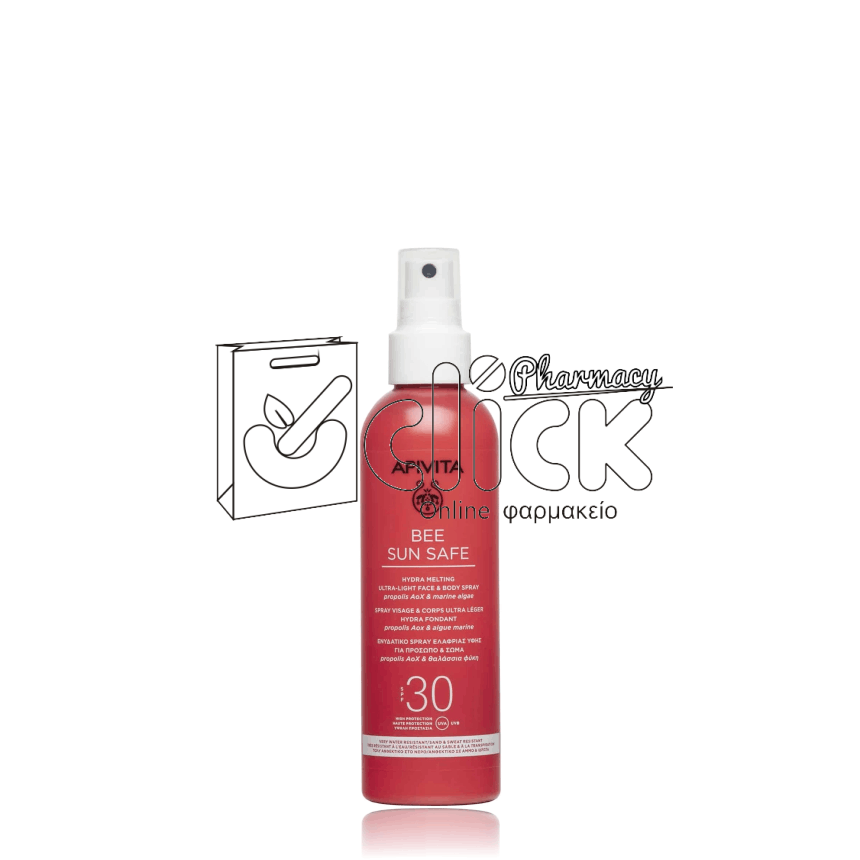 APIVITA Bee Sun Safe Hydra Melting Ultra Light Face & Body Spray SPF30 Ενυδατικό Αντιηλιακό Προσώπου & Σώματος 200ml