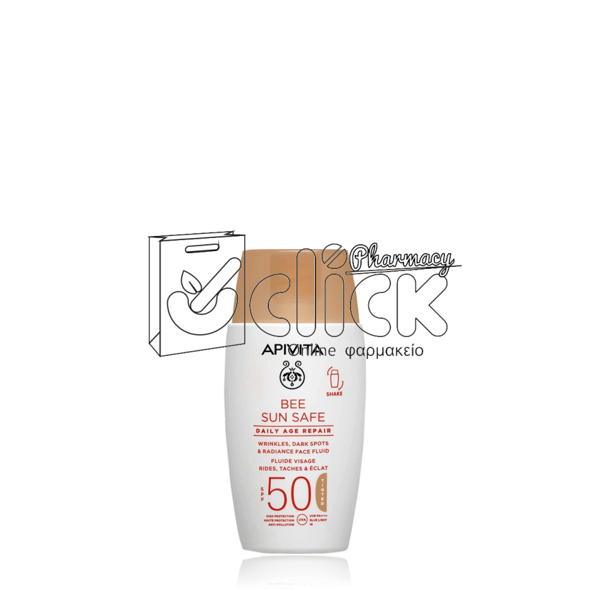 APIVITA Bee Sun Safe Daily Age Repair Dry Touch Tinted Λεπτόρευστη Κρέμα Προσώπου κατά των Πανάδων & Ρυτίδων SPF50 με Χρώμα 50ml