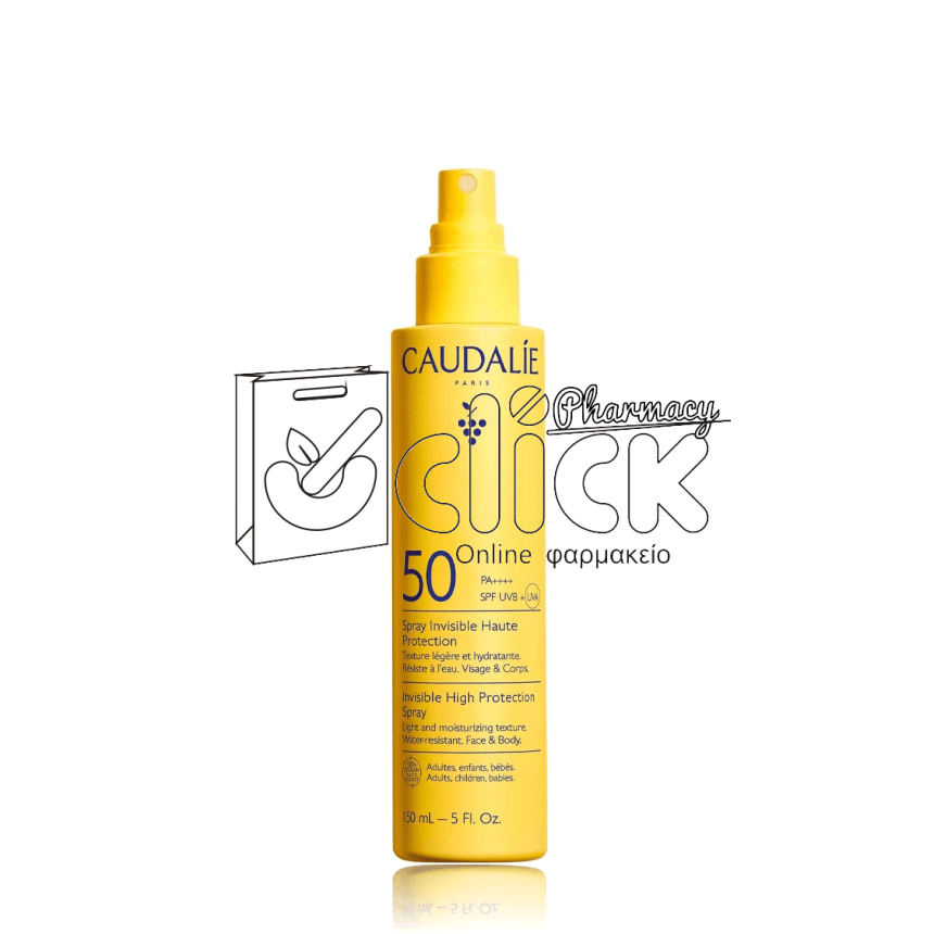 CAUDALIE Invisible High Protection Spray Αντηλιακό Spray για Πρόσωπο & Σώμα SPF50 150ml