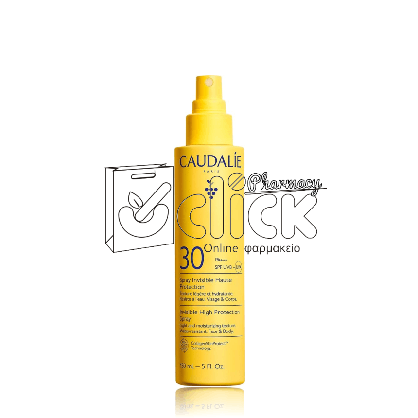 CAUDALIE Invisible High Protection Spray Αντηλιακό Spray για Πρόσωπο & Σώμα SPF30 150ml