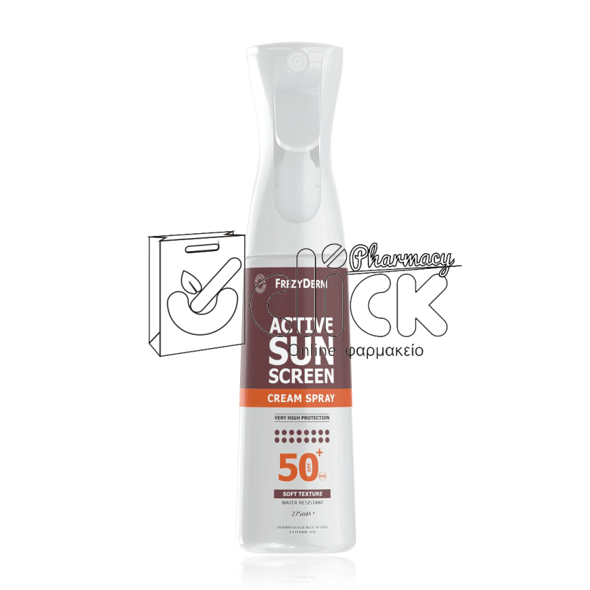 FREZYDERM ACTIVE SUNSCREEN Cream Spray Πολύ Υψηλής Προστασίας  SPF50+ σε Μορφή Απαλής Κρέμας 275ml