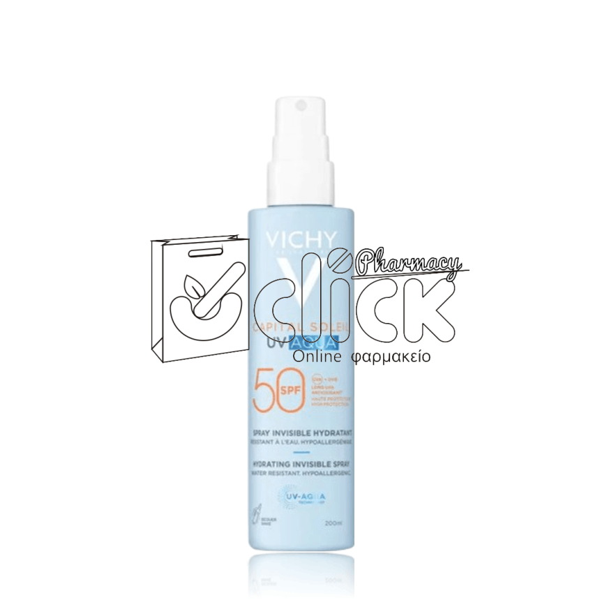 VICHY Capital Soleil UV Aqua Αντηλιακό Σπρέι Σώματος SPF50 200ml