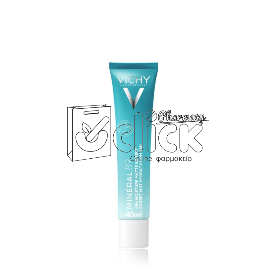 VICHY Mineral 89 48H Moisture Matte Sorbet Κρέμα-Gel Ενυδάτωσης για Λιπαρή Επιδερμίδα 40ml