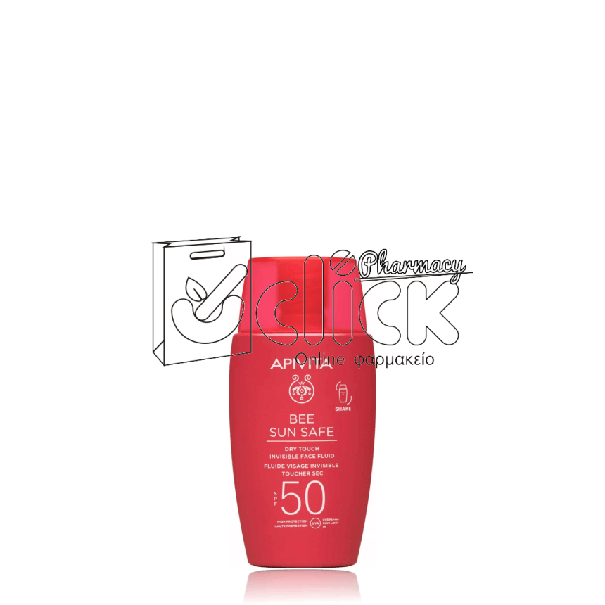 APIVITA Bee Sun Safe Dry Touch Invisible Face Fluid SPF50 Λεπτόρρευστη Αντηλιακή Κρέμα Προσώπου με Θαλάσσια Φύκη & Πρόπολη 50ml