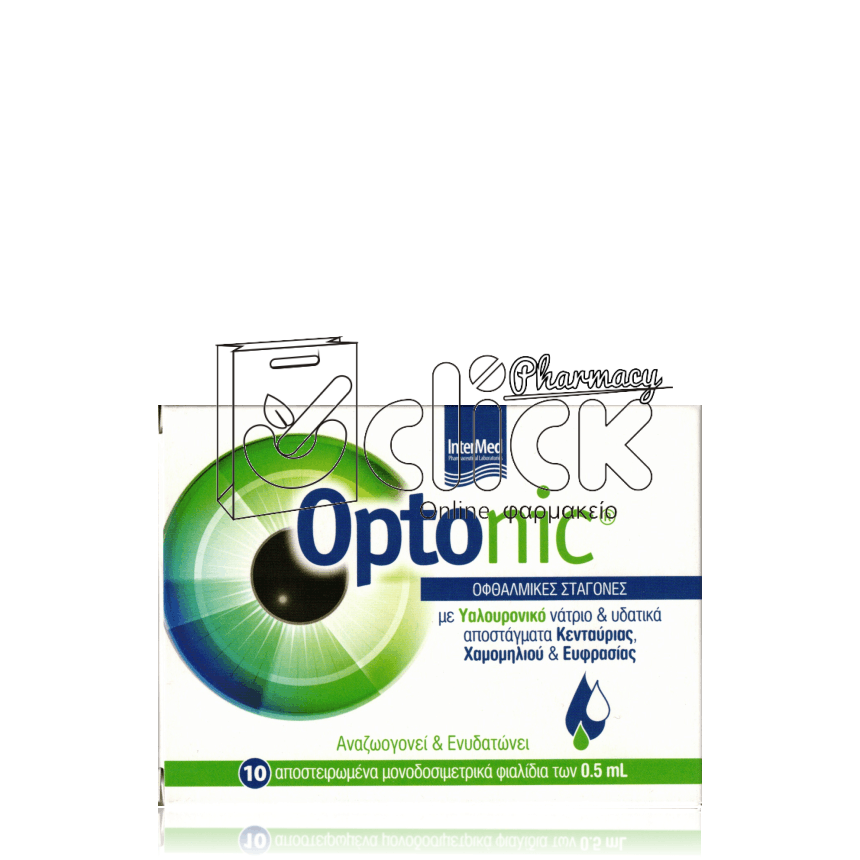 INTERMED Optonic Drops Οφθαλμικές Σταγόνες με Υαλουρονικό Οξύ x10 αμπούλες μίας χρήσης