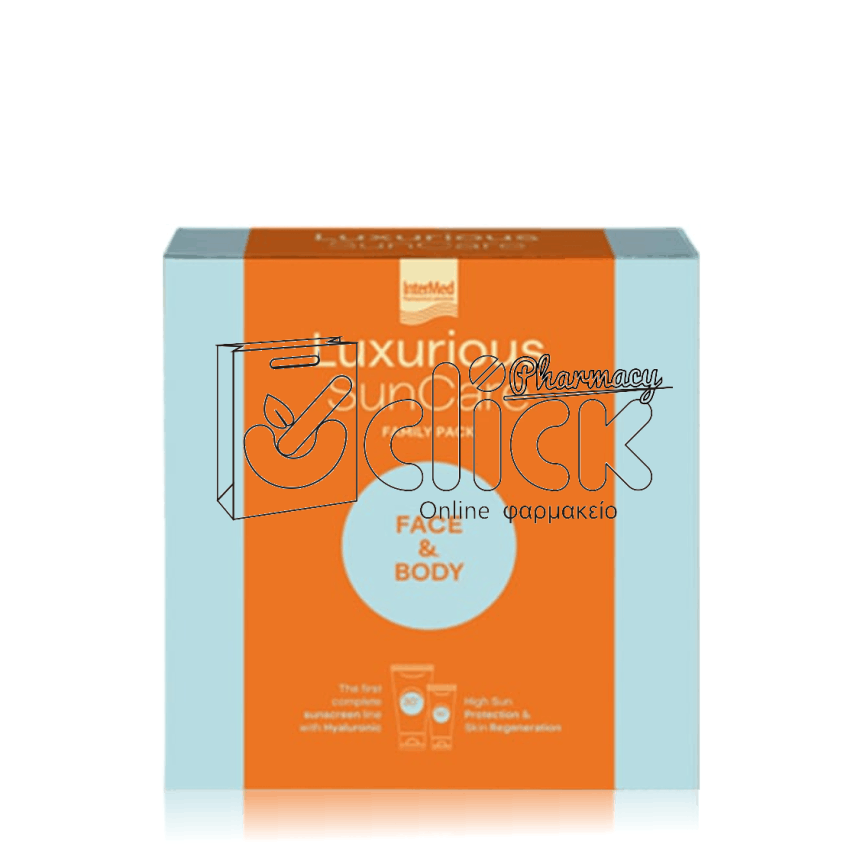 INTERMED Luxurious SunCare Face & Body Family Pack με High Protection Face Cream SPF50 75ml & Sun Protection Body Cream SPF30 200ml
