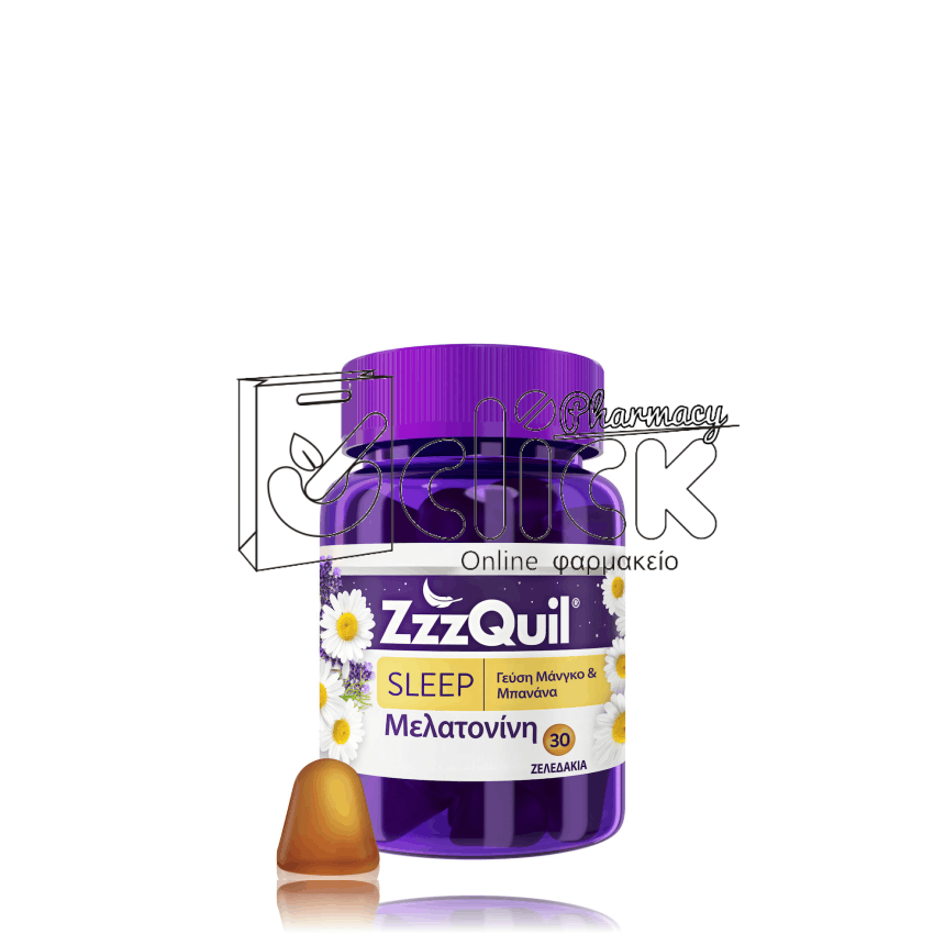 ZZZQUIL SLEEP Συμπλήρωμα διατροφής με Μελατονίνη x30 ζελεδάκια με γεύση Μάνγκο & Μπανάνα