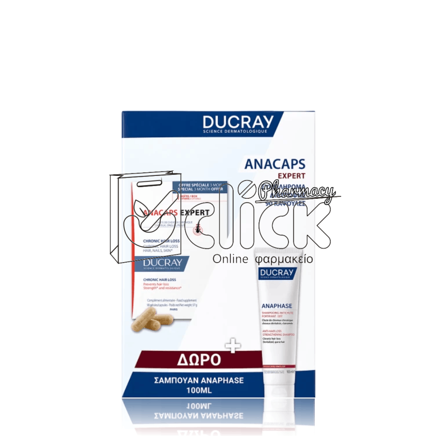 DUCRAY Promo κατά της Τριχόπτωσης με Anacaps Expert 90caps & Δώρο Ducray Anaphase Chronic Σαμπουάν Κατά της Τριχόπτωσης 100ml DUCRAY Promo κατά της Τριχόπτωσης με Anacaps Expert 90caps & Δώρο Ducray Anaphase Chronic Σαμπουάν Κατά της Τριχόπτωσης 100ml