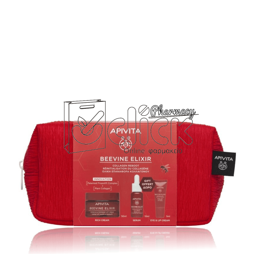 APIVITA Beevine Elixir Promo Pack με Αντιρυτιδική Κρέμα Πλούσιας Υφής 50ml & Δώρο Ορός 10ml, Αντιρυτιδική Κρέμα για Μάτια & Χείλη 5ml & Νεσεσέρ APIVITA Beevine Elixir Promo Pack με Αντιρυτιδική Κρέμα Πλούσιας Υφής 50ml & Δώρο Ορός 10ml, Αντιρυτιδική Κρέμα για Μάτια & Χείλη 5ml & Νεσεσέρ