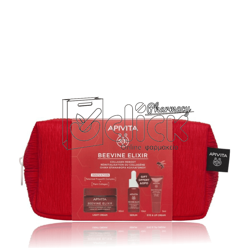 APIVITA Beevine Elixir Promo Pack με Αντιρυτιδική Κρέμα Ελαφριάς Υφής 50ml & Δώρο Ορός 10ml, Αντιρυτιδική Κρέμα για Μάτια & Χείλη 5ml & Νεσεσέρ APIVITA Beevine Elixir Promo Pack με Αντιρυτιδική Κρέμα Ελαφριάς Υφής 50ml & Δώρο Ορός 10ml, Αντιρυτιδική Κρέμα για Μάτια & Χείλη 5ml & Νεσεσέρ