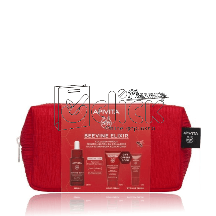 APIVITA Beevine Elixir Promo Pack με Ορό Ενεργοποίησης Σύσφιξης 30ml & Δώρο Αντιρυτιδική Κρέμα Ελαφριάς Υφής 15ml, Αντιρυτιδική Κρέμα για Μάτια & Χείλη 5ml & Νεσεσέρ APIVITA Beevine Elixir Promo Pack με Ορό Ενεργοποίησης Σύσφιξης 30ml & Δώρο Αντιρυτιδική Κρέμα Ελαφριάς Υφής 15ml, Αντιρυτιδική Κρέμα για Μάτια & Χείλη 5ml & Νεσεσέρ