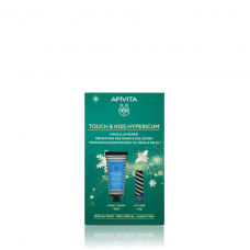 APIVITA Promo Touch & Kiss Hypericum με Κρέμα Χεριών με Βάλσαμο & Μελισσοκέρι για Ξηρά Σκασμένα Χέρια 50ml & Balm Χειλιών με Βούτυρο Κακάο SPF20 4.4g