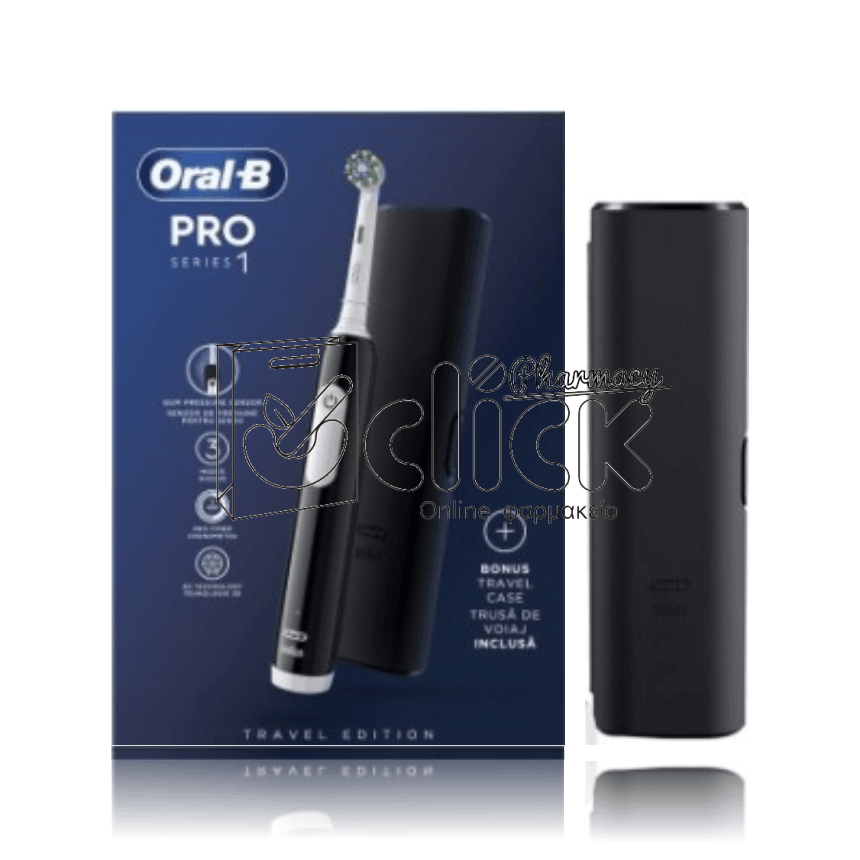 ORAL-B Pro Series 1 Ηλεκτρική Οδοντόβουρτσα Mαύρη & Δ΄ώρο Θήκη Ταξιδιού ORAL-B Pro Series 1 Ηλεκτρική Οδοντόβουρτσα Mαύρη & Δ΄ώρο Θήκη Ταξιδιού