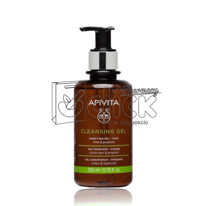 APIVITA Cleansing Gel Καθαρισμού για Λιπαρές/Μεικτές Επιδερμίδες με Πρόπολη & Κίτρο 200ml