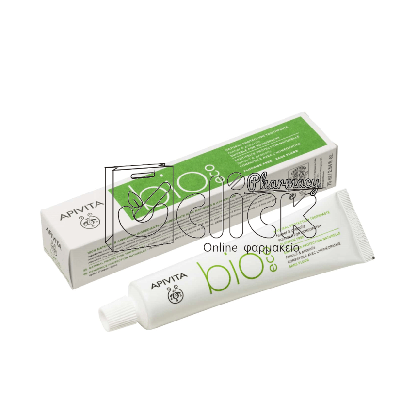 APIVITA Natural Dental Care BIO-ECO Οδοντόκρεμα Φυσικής Προστασίας με Μάραθο & Πρόπολη 75ml