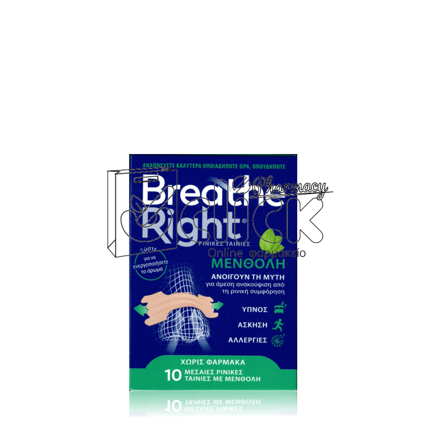 BREATHE RIGHT Μινθόλη 10 ταινίες BREATHE RIGHT Μινθόλη 10 ταινίες