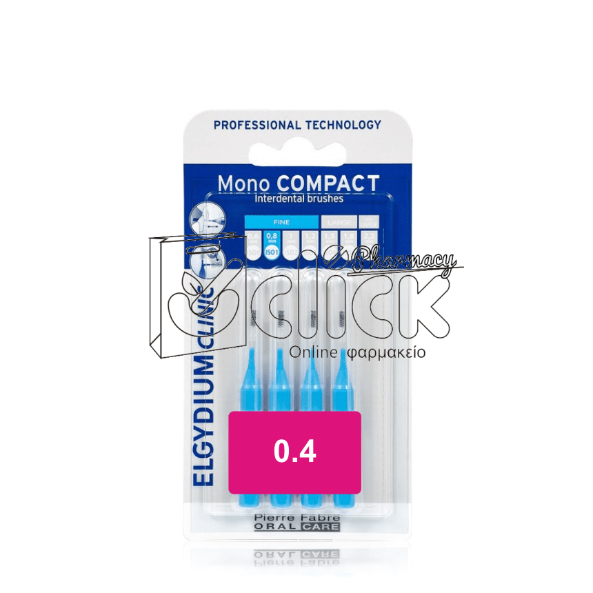 ELGYDIUM MONOCOMPACT 0,4 BLUE μεσοδόντια βουρτσάκια 4τμχ