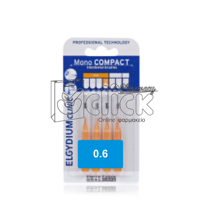 ELGYDIUM MONOCOMPACT 0,6 ORANGE μεσοδόντια βουρτσάκια 4τμχ