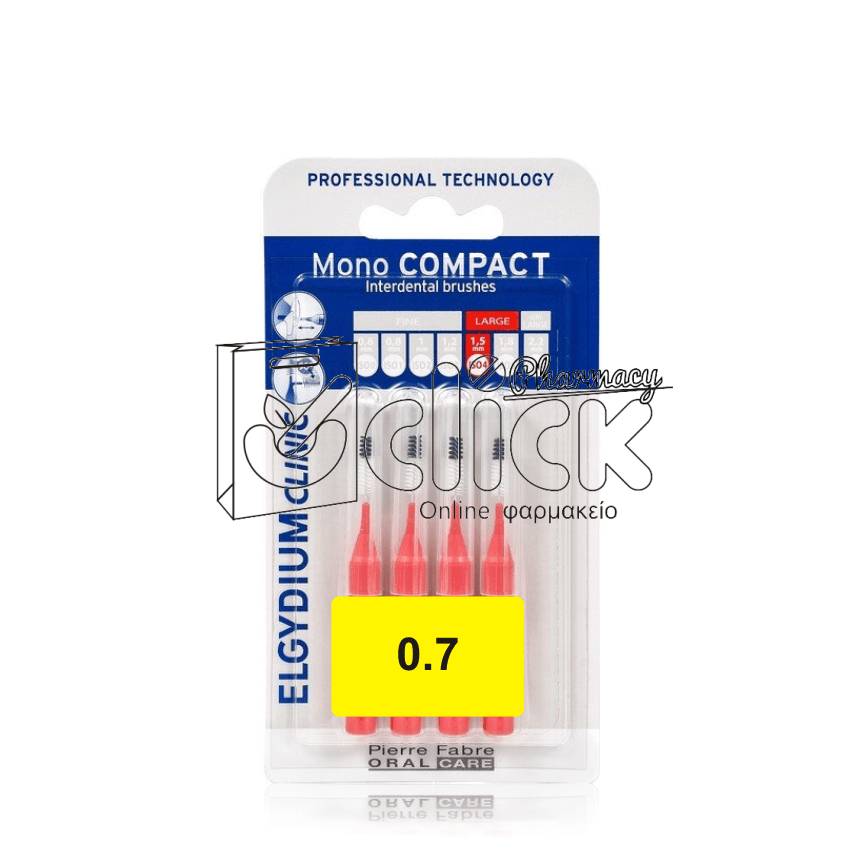 ELGYDIUM MONOCOMPACT 0,7 RED μεσοδόντια βουρτσάκια 4τμχ