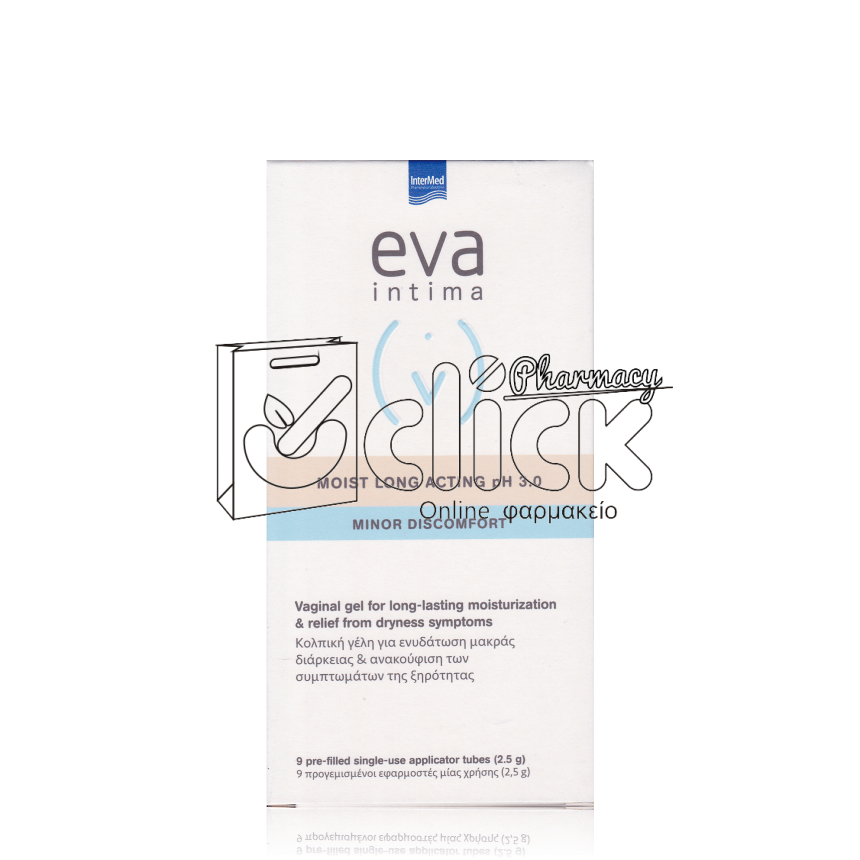 INTERMED EVA MOIST LONG ACTING Υγραντική Κολπική Γέλη 9 προγεμισμένοι κολπικοί εφαρμοστές INTERMED EVA MOIST LONG ACTING Υγραντική Κολπική Γέλη 9 προγεμισμένοι κολπικοί εφαρμοστές