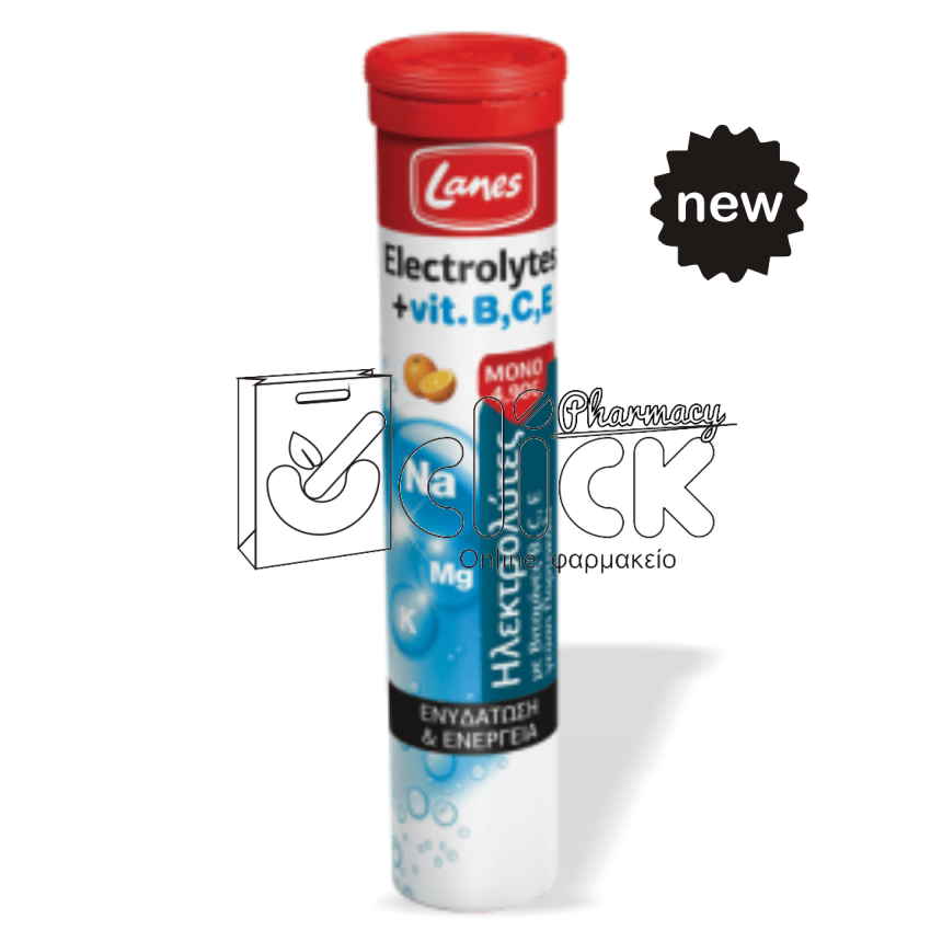 LANES Electrolytes & Vitamins B, C, E αναβράζοντα δισκία x20