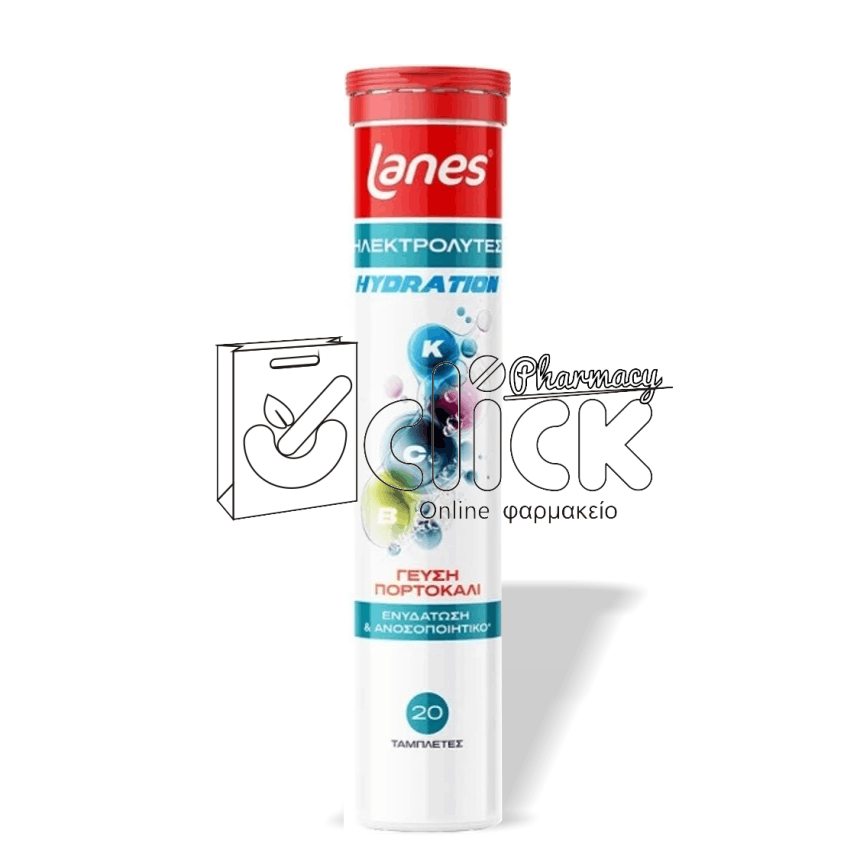 LANES Electrolytes & Vitamins B, C, E αναβράζοντα δισκία x20 LANES Electrolytes & Vitamins B, C, E αναβράζοντα δισκία x20