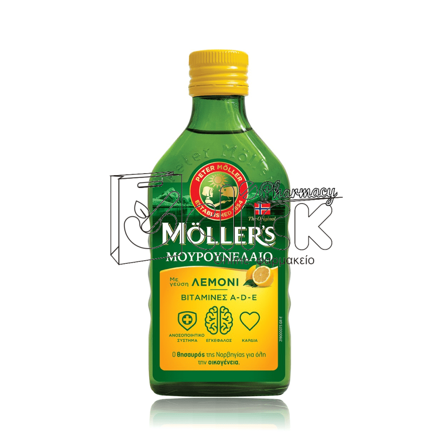 Moller's Παραδοσιακό Μουρουνέλαιο σε Υγρή Μορφή με Γεύση Λεμόνι 250ml