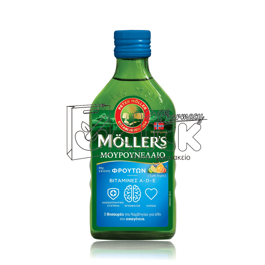Moller's Παραδοσιακό Μουρουνέλαιο σε Υγρή Μορφή με Γεύση Tutti Frutti 250ml
