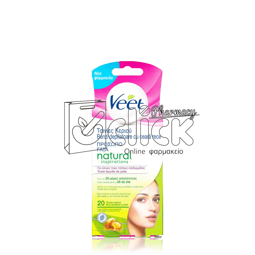 VEET Natural Inspirations Ταινίες αποτρίχωσης για το πρόσωπο 20τμχ