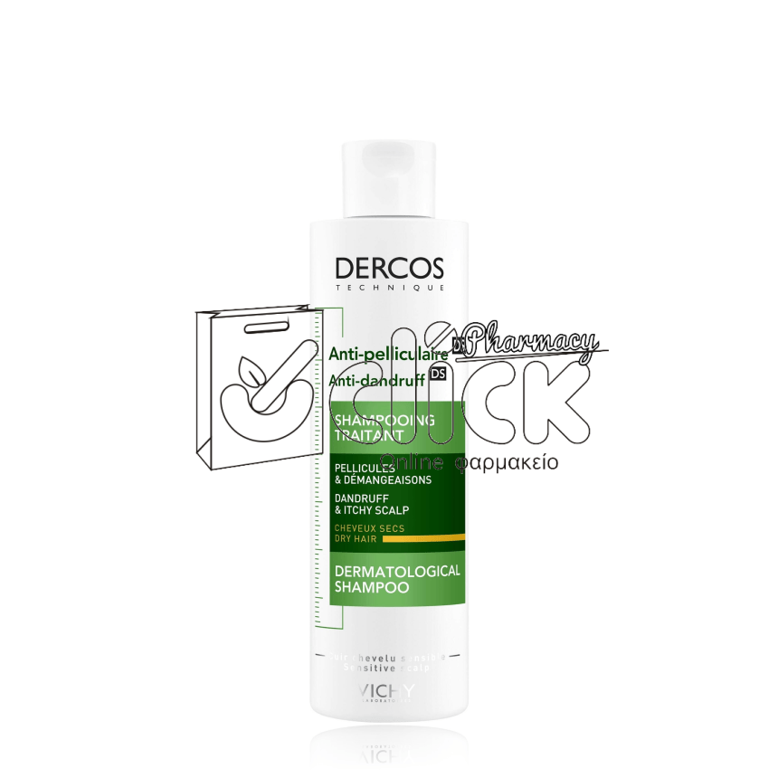 VICHY Dercos Shampoo Anti-dandruff DS Αντιπιτυριδικό Σαμπουάν για ξηρά μαλλιά 200ml