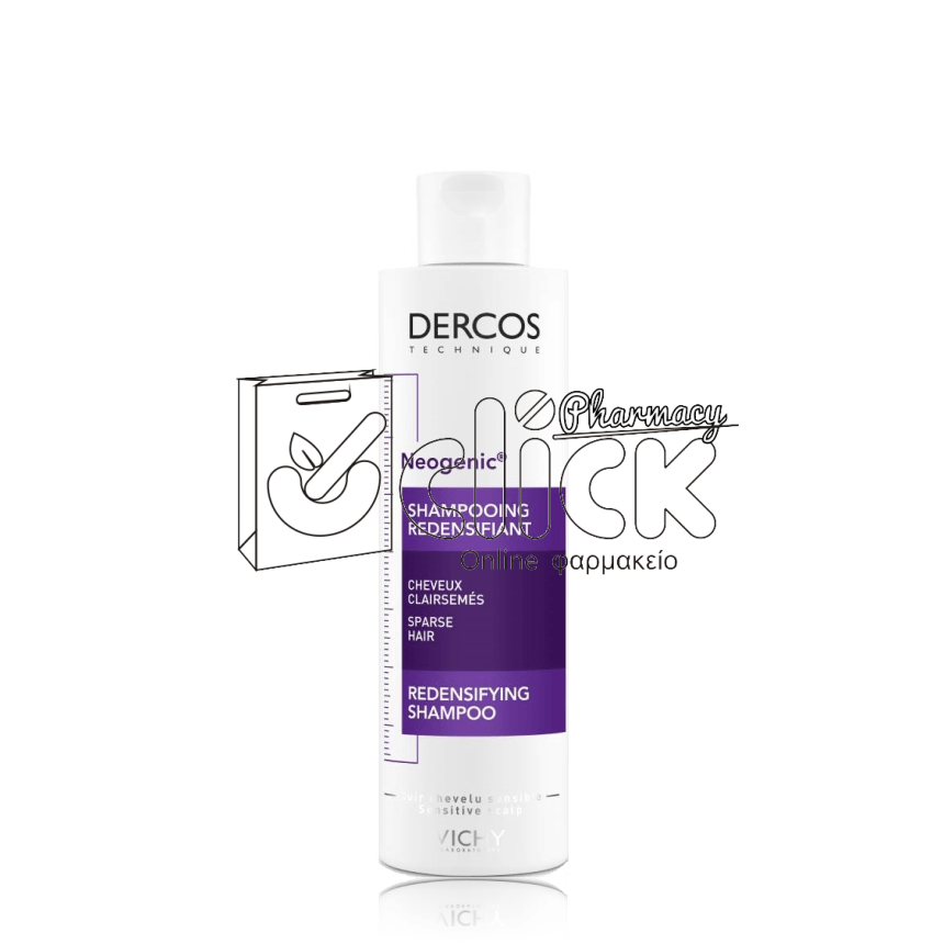 VICHY Dercos Shampoo Neogenic Σαμπουάν Αύξησης Πυκνότητας 200ml