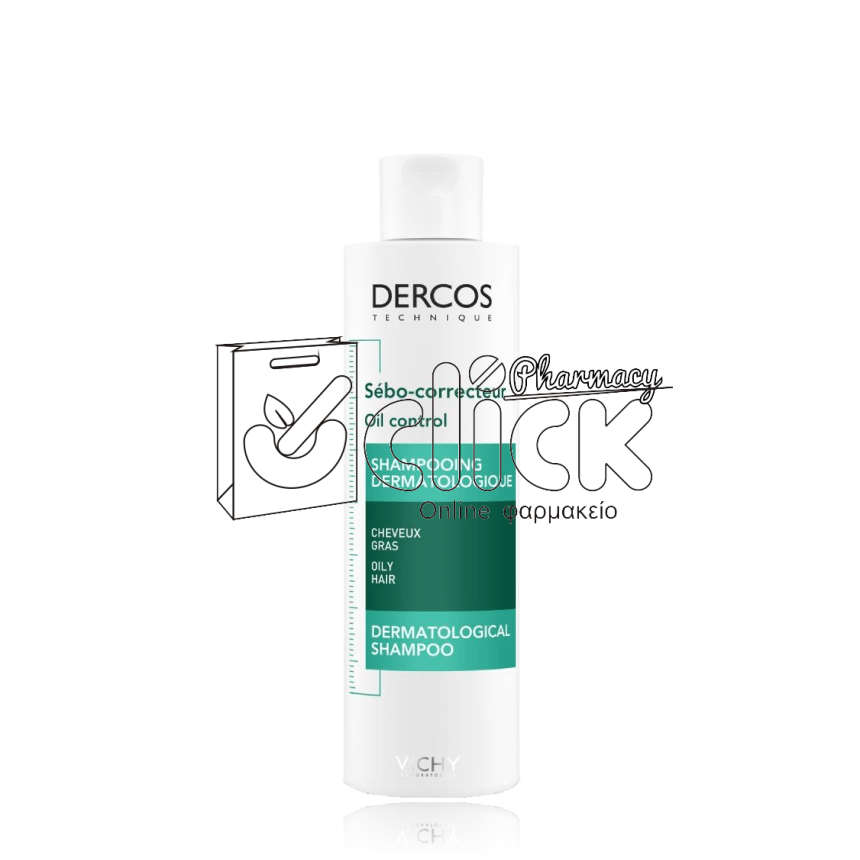 VICHY Dercos Shampoo Sebo corrector Σαμπουάν για τη Ρύθμιση της Λιπαρότητας 200ml