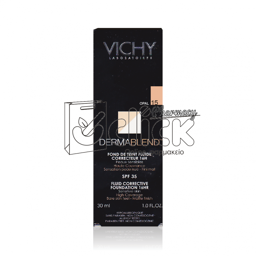 VICHY Dermablend Fluid Make-up (15) Διορθωτικό make-up με λεπτόρρευστη υφή για υψηλή κάλυψη 30ml