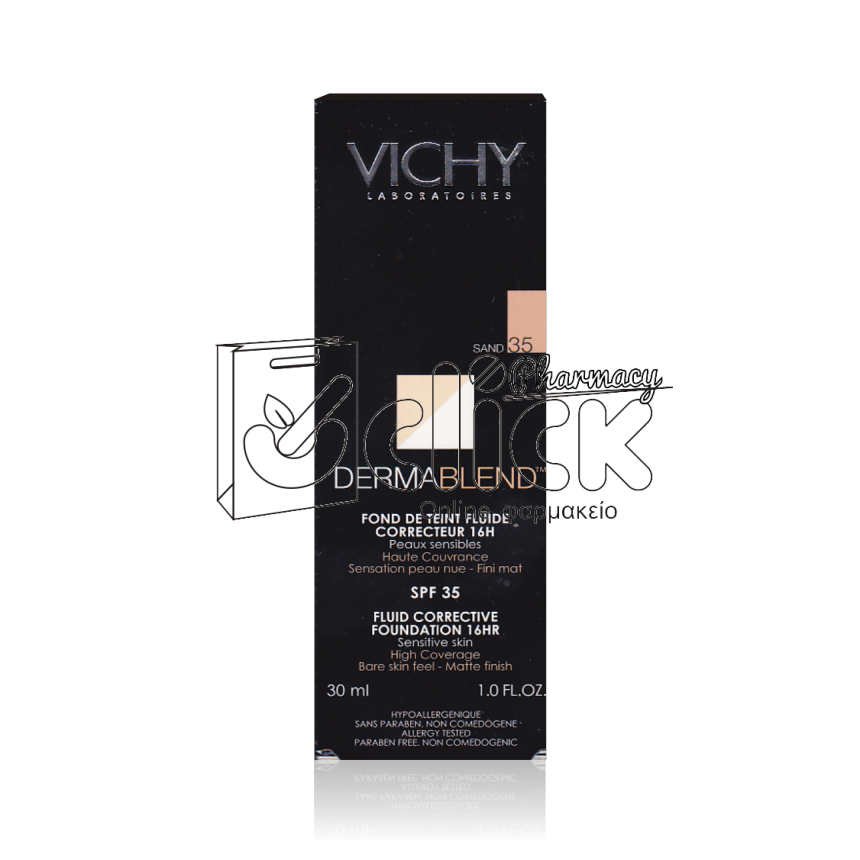 VICHY Dermablend Fluid Make-up (35) Διορθωτικό make-up με λεπτόρρευστη υφή για υψηλή κάλυψη 30ml