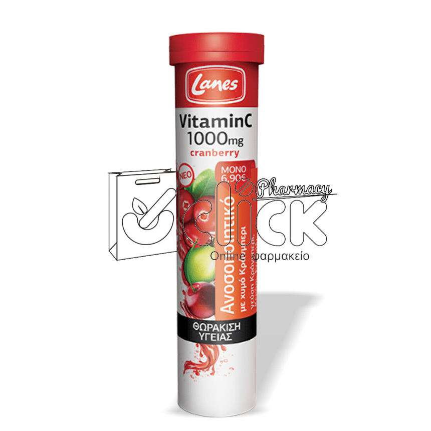 LANES Vitamin C 1000mg +Cranberry αναβράζοντα δισκία x20