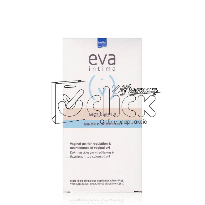 INTERMED EVA Lactic Gel Κολπική Γέλη 9 προγεμισμένοι κολπικοί εφαρμοστές 