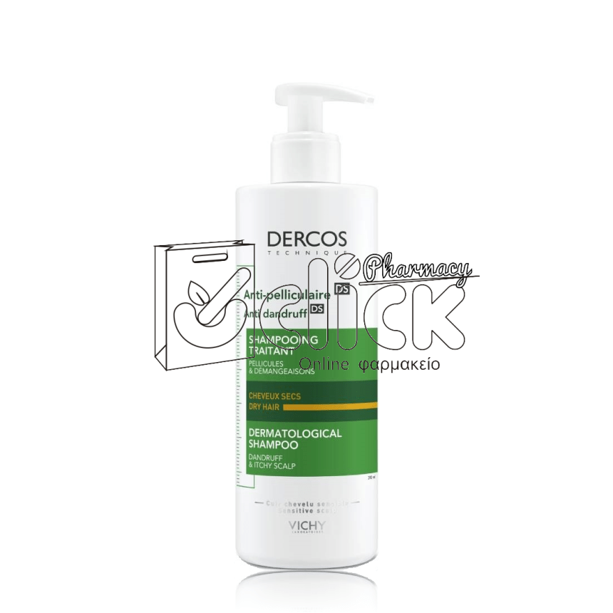 VICHY Dercos Shampoo Anti-dandruff DS Αντιπιτυριδικό Σαμπουάν για ξηρά μαλλιά 390ml