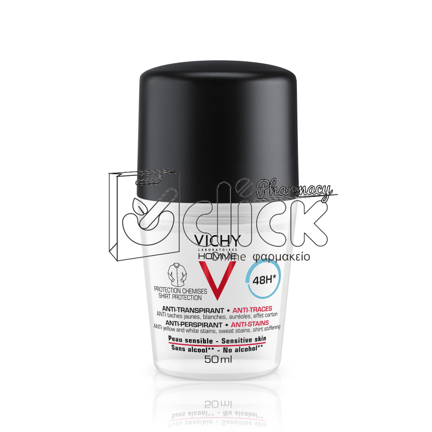 VICHY HΟΜΜΕ DEO Roll-on 48h anti-stains αποσμητικό 50ml