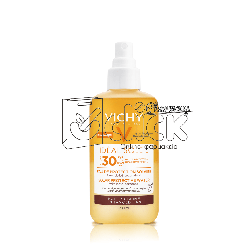 VICHY Capital Soleil Enhanced Tan Protective Solar Water SPF30 Αντηλιακό Νερό για Λαμπερό Μαύρισμα με Βήτα Καροτίνη 200ml