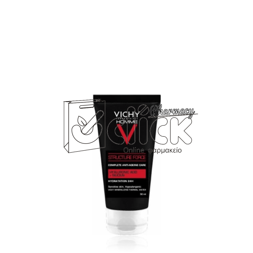 VICHY HOMME STRUCTURE FORCE Ανδρική Ολοκληρωμένη Αντιγηραντική και Ενυδατική Φροντίδα 50ml
