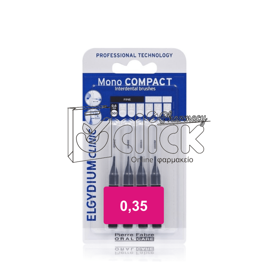 ELGYDIUM MONOCOMPACT 0,35 BLACK μεσοδόντια βουρτσάκια 4τμχ